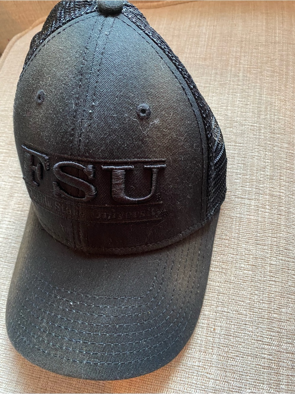 FSU Embroidered Black Trucker Hat
